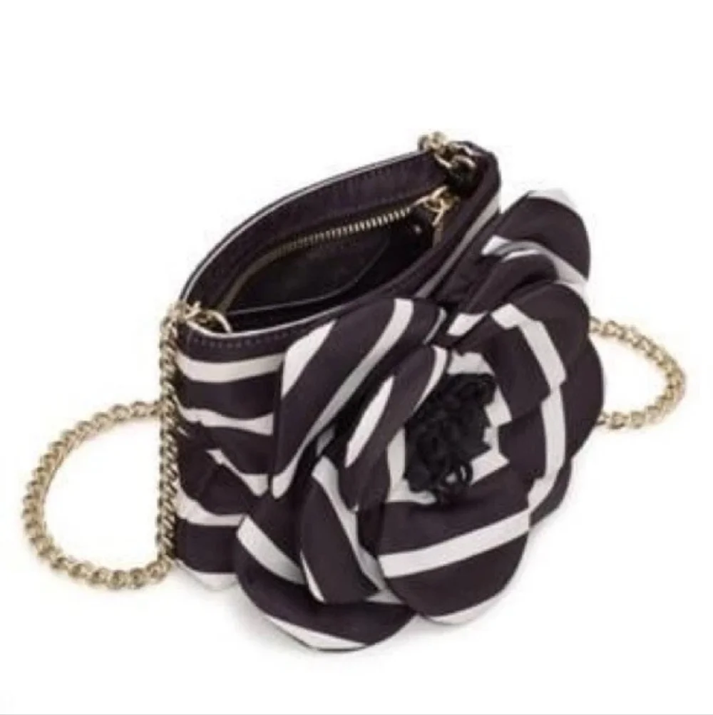 Kate Spade Black and White Floral Crossbody Bag
